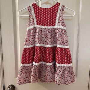 Mini Boden Pink Floaty Hotch Potch Daisy Floral Tiered Dress Girls Size 6-7 yrs